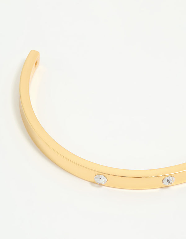 Gold Plated Diamante Wrist Cuff
