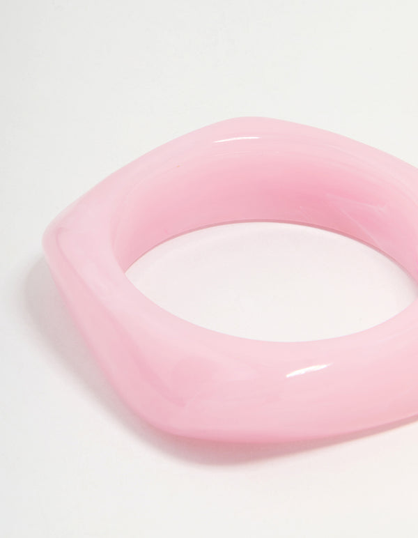 Pink Acrylic Marbled Bangle