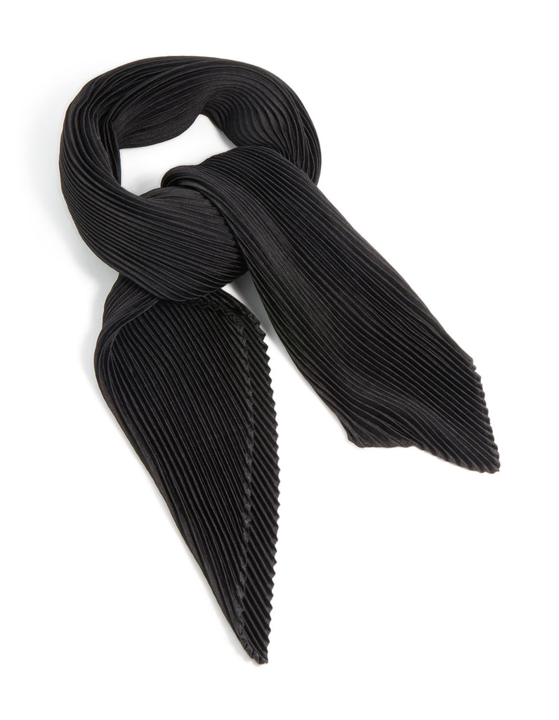 Black Pleated Satin Fabric Scarf - Lovisa