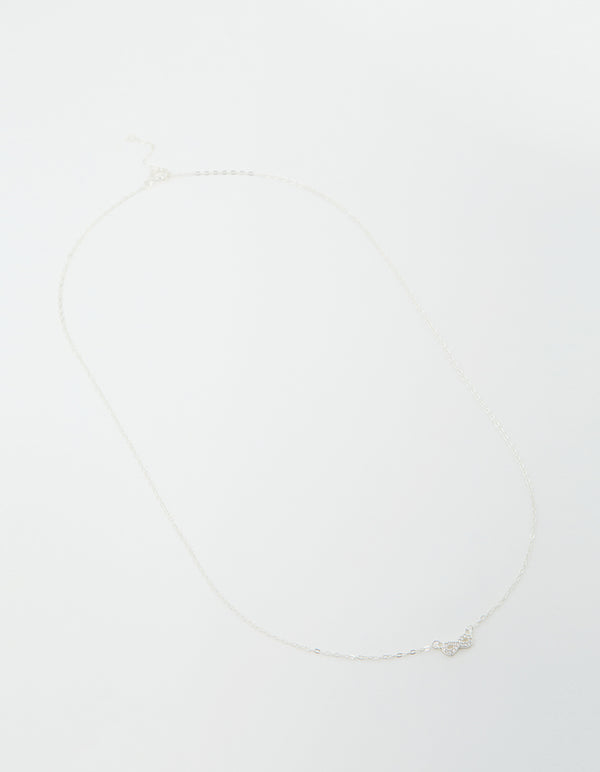 Sterling Silver Cubic Zirconia Infinity Necklace