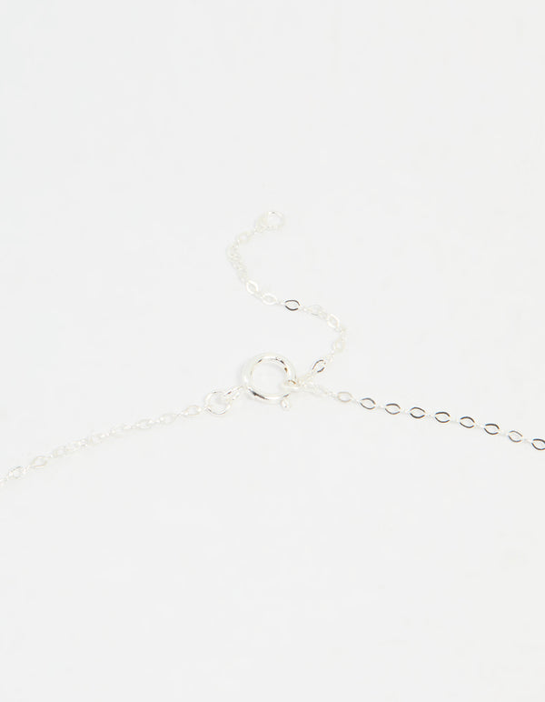Sterling Silver Cubic Zirconia Drop Necklace