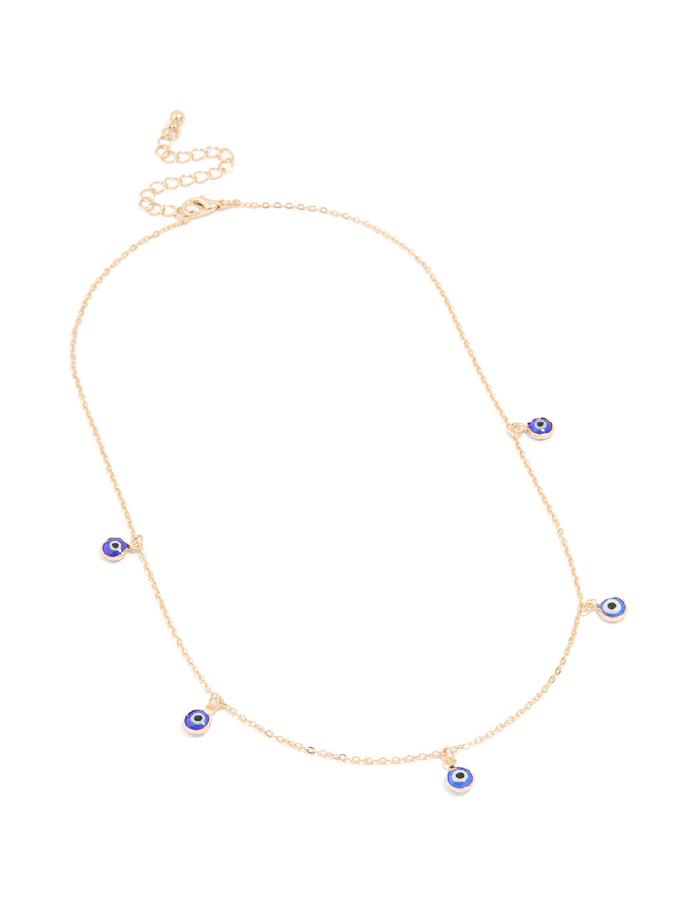 Gold Enamel Evil Eye Necklace