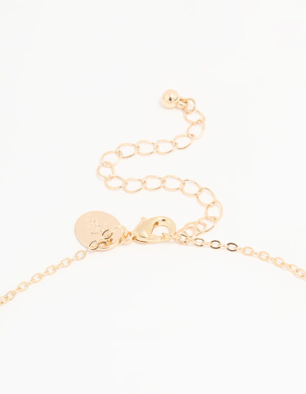 Kids Gold Sequin Cat Shaker Pendant Necklace