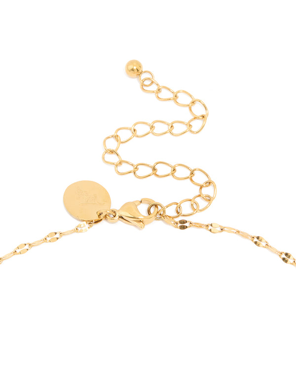 Waterproof Gold Plated Stainless Steel Cubic Zirconia Gothic Cross Fine Necklace