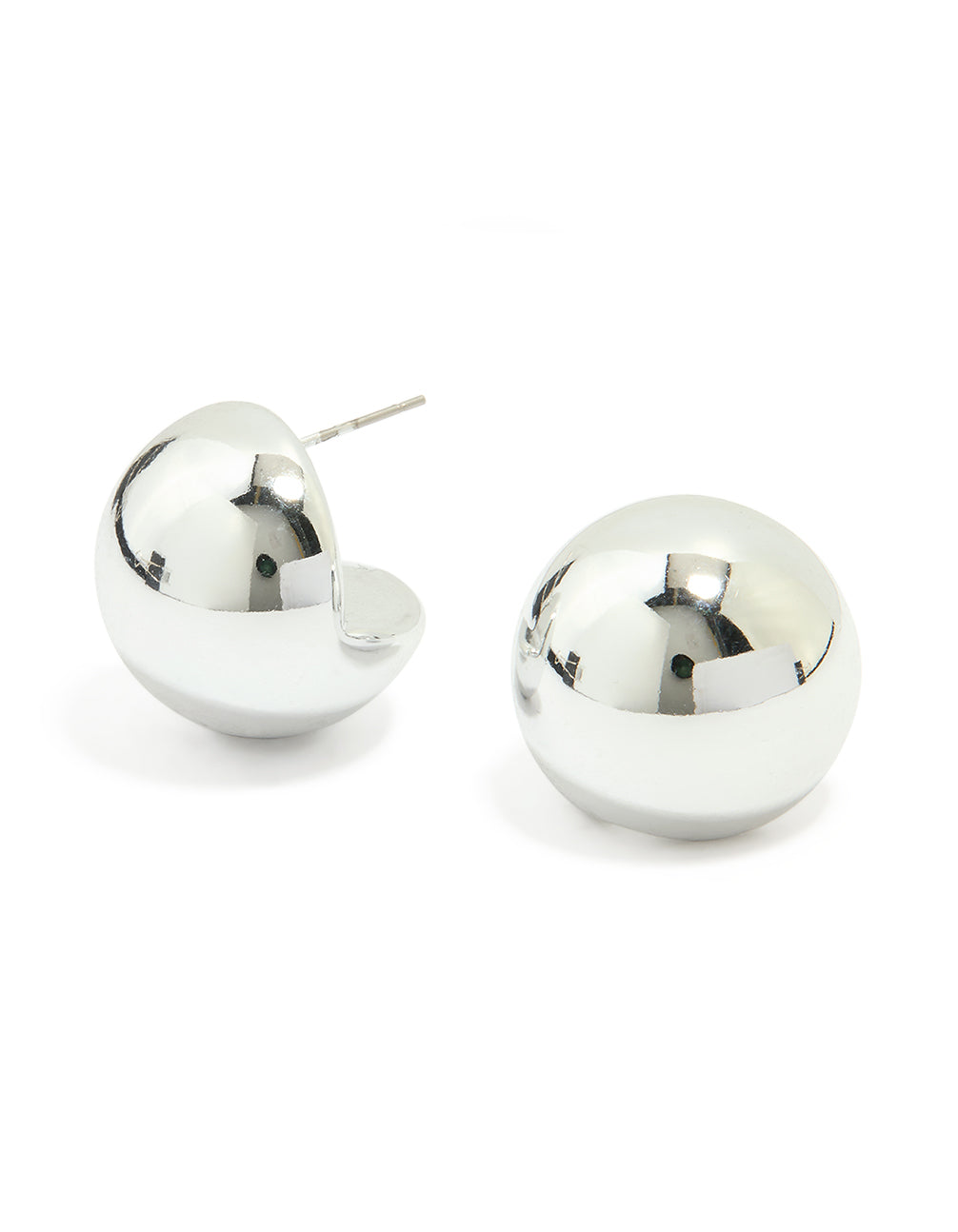 Silver Bubble Ball Hoop Earrings