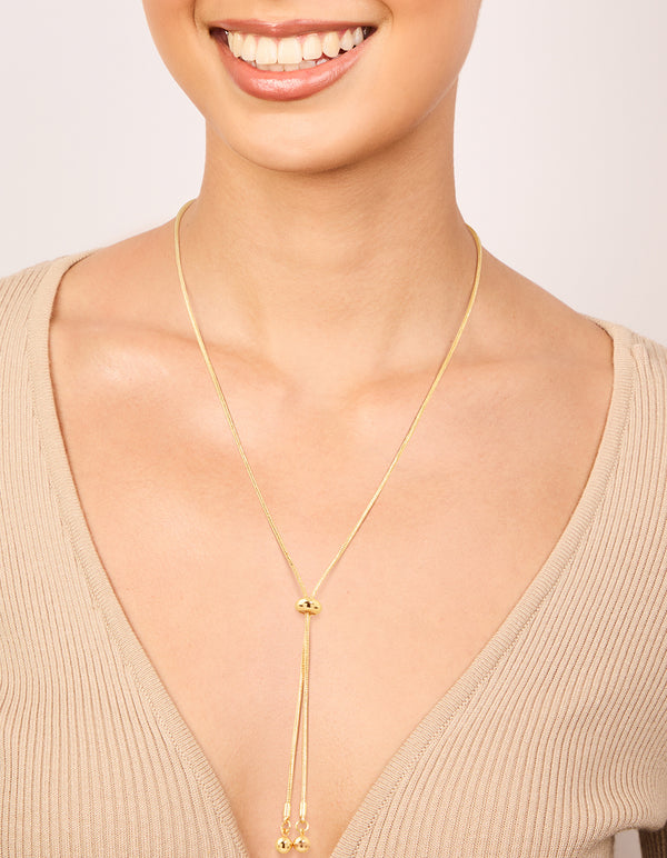 Gold Plated Adjustable Toggle Y-Necklace