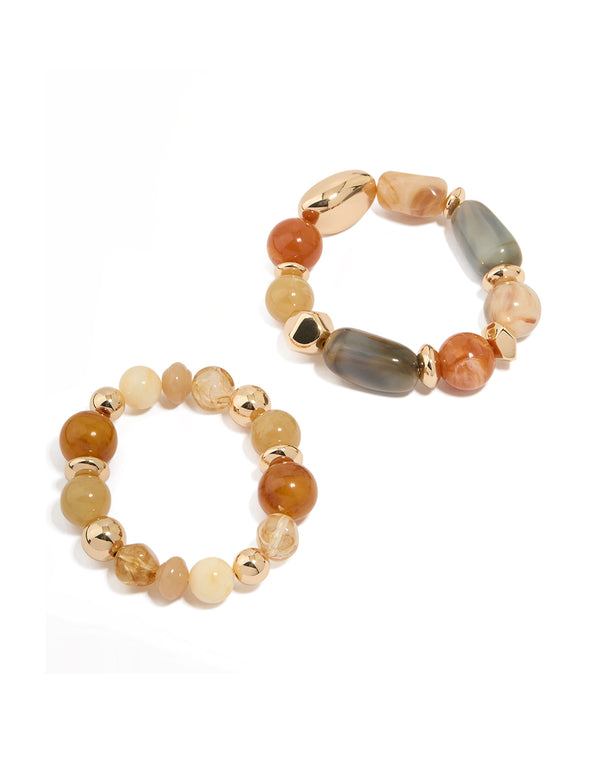 Mixed Beaded Stretch Bracelets 2-Pack