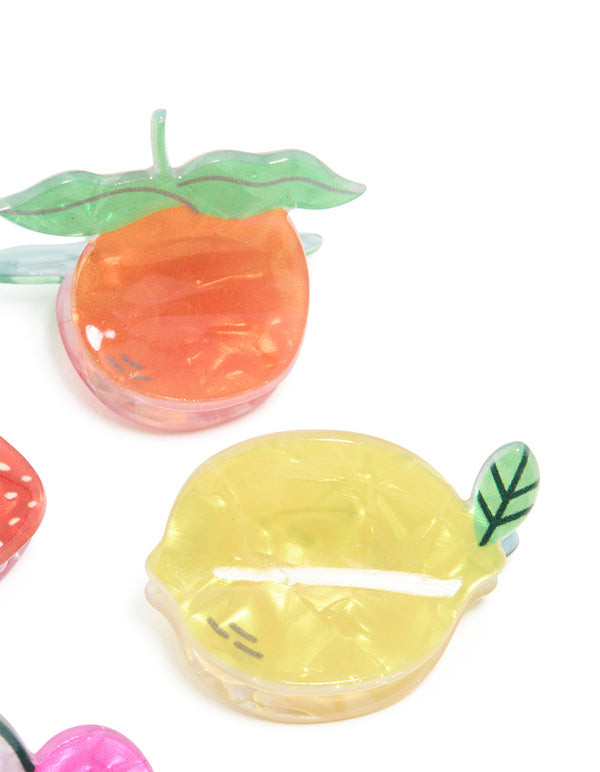 Acrylic Mini Fruit Claw Clips 4-Pack