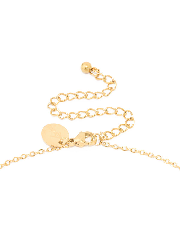 Waterproof Gold Plated Stainless Steel Large Bubble Letter K Necklace