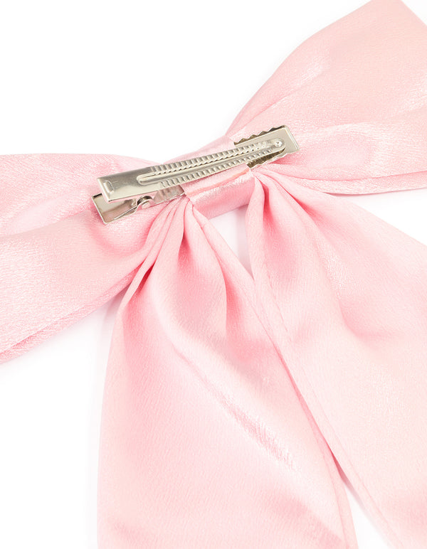 Pink Fabric Statement Bow Clip