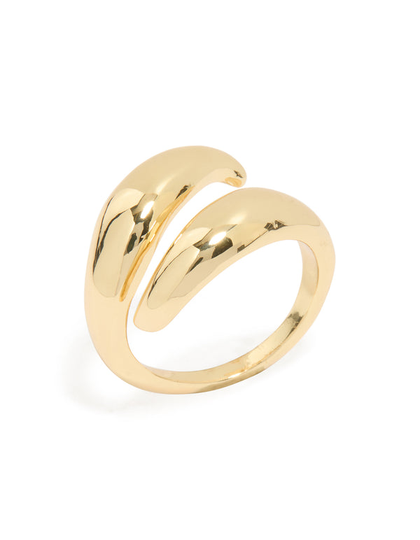 Gold Plated Double Layered Twist Ring