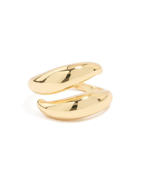 Gold Plated Double Layered Twist Ring