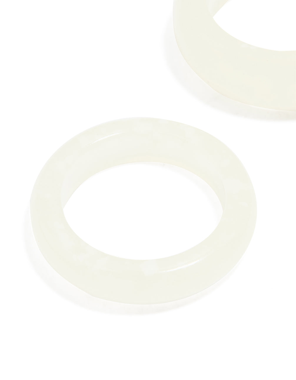 White Acrylic Marbled Rings 2-Pack