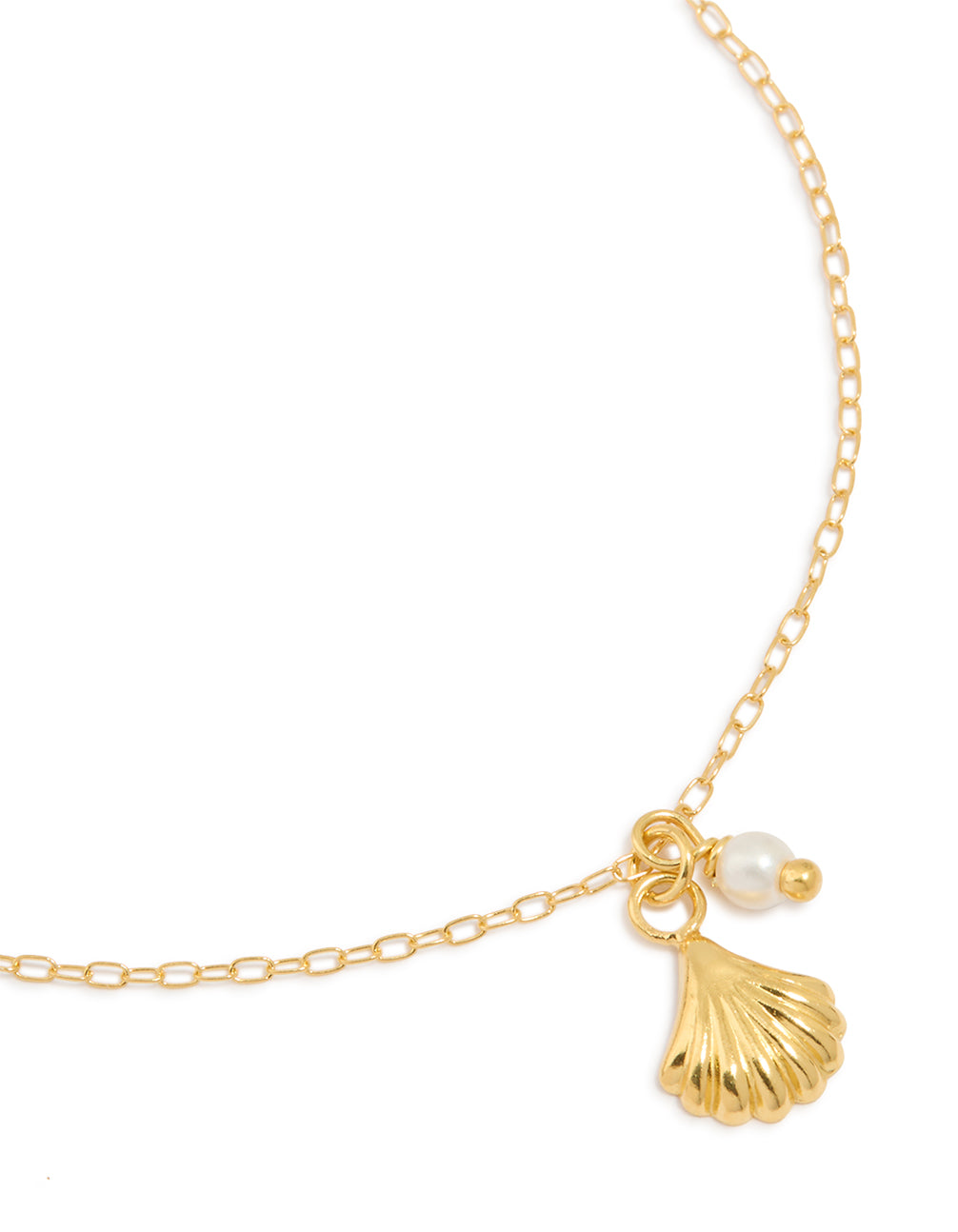 Gold Plated Sterling Silver Pearl & Shell Bracelet