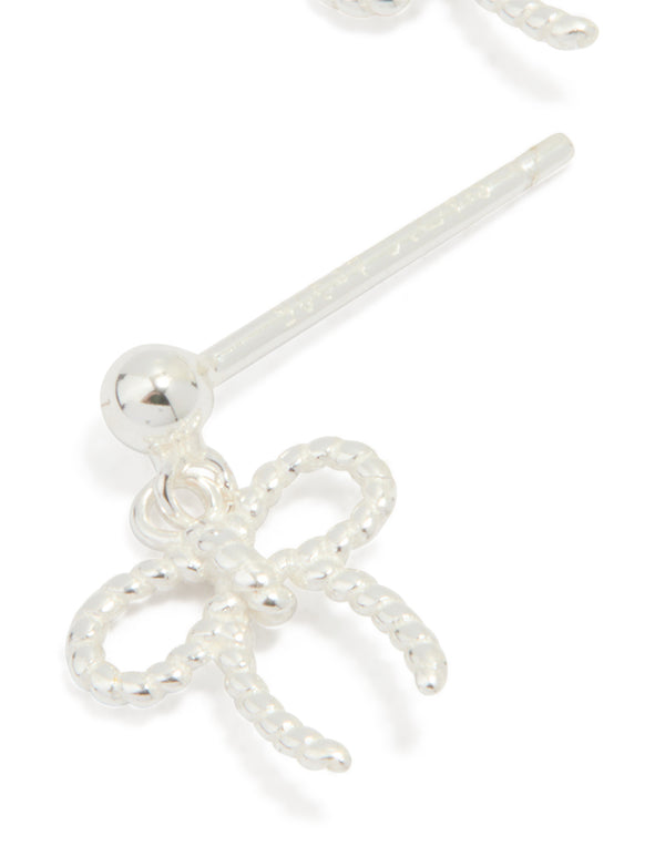 Sterling Silver Bow Drop Earrings