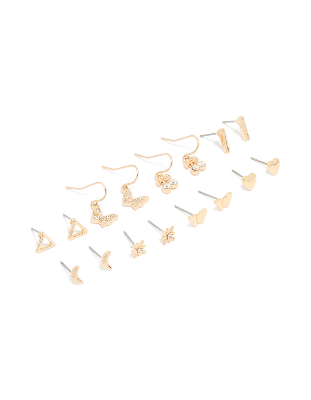 Gold Mixed Diamante Cherry Earrings 8-Pack