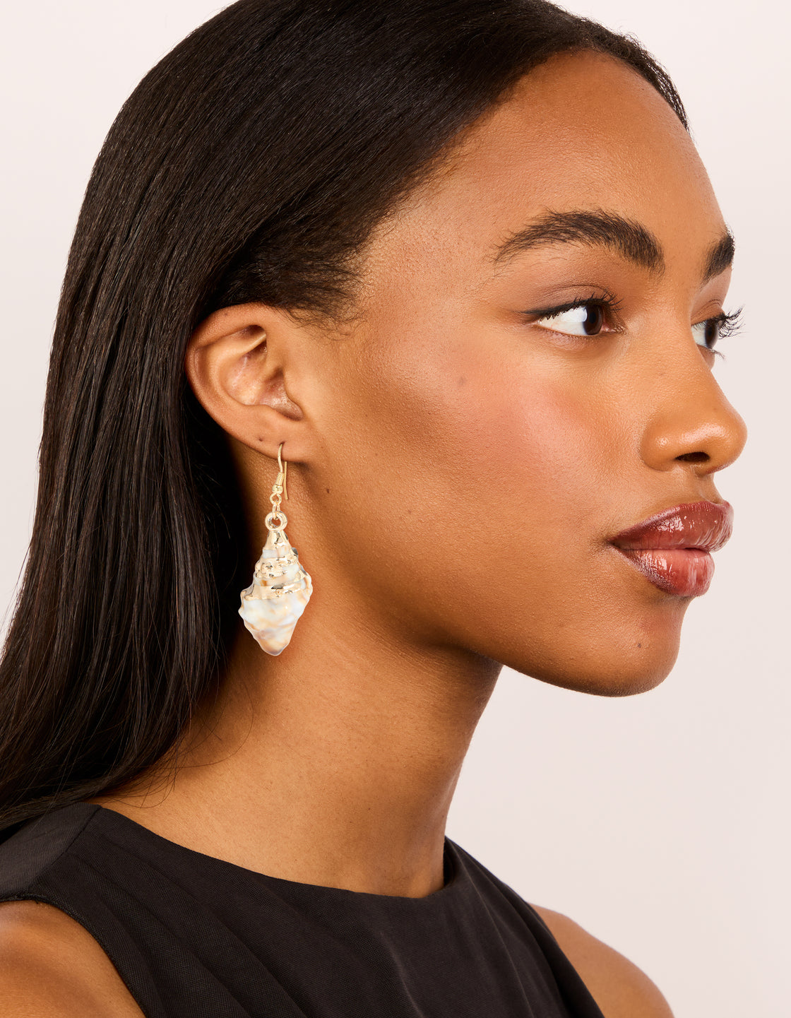 Gold Shell Drop Earrings