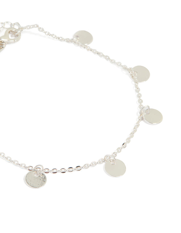 Silver Diamante & Flat Disc Bracelets 5-Pack