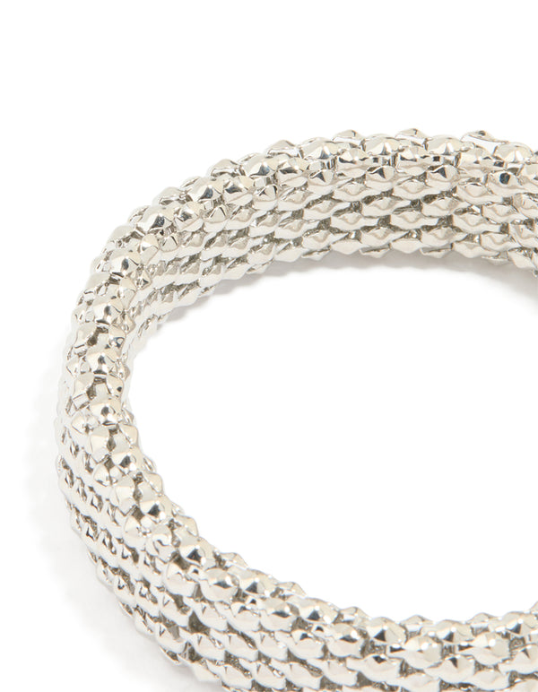 Silver Honeycomb Stretch Bracelet