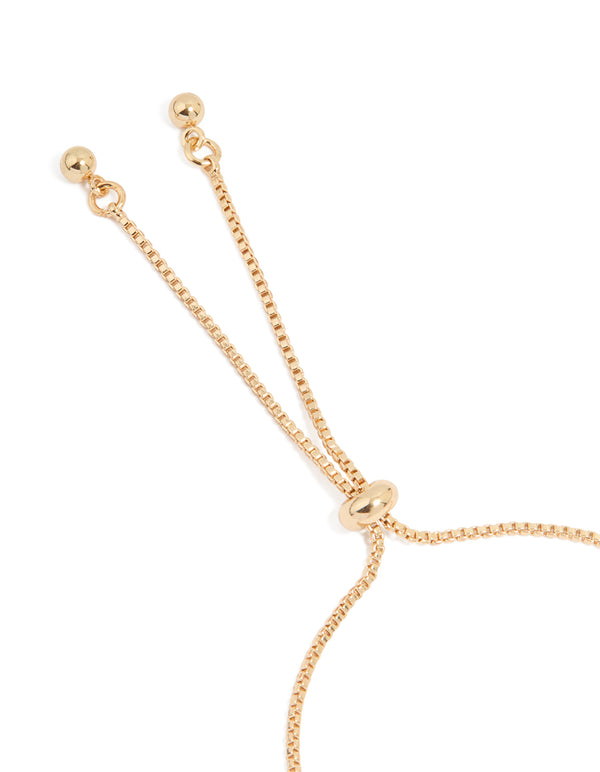 Gold Cubic Zirconia Flower Toggle Bracelet