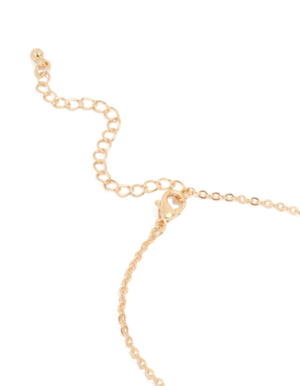 Gold Diamante Triangular Hand Chain