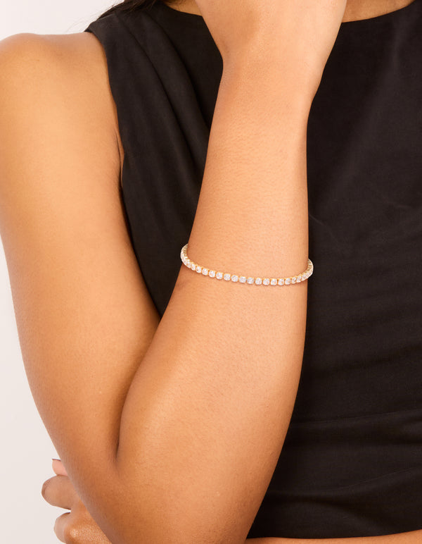 Gold Plated Cubic Zirconia Tennis Bracelet