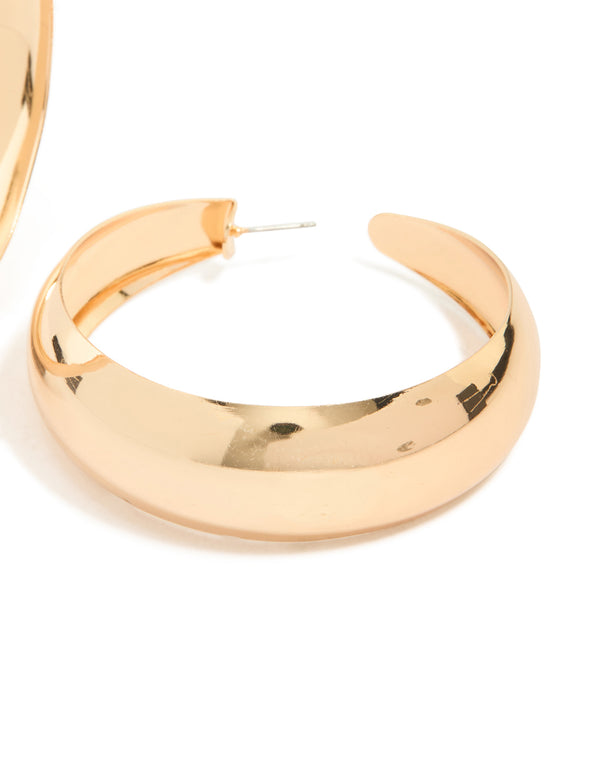 Gold Large Thin Hoop Earrings