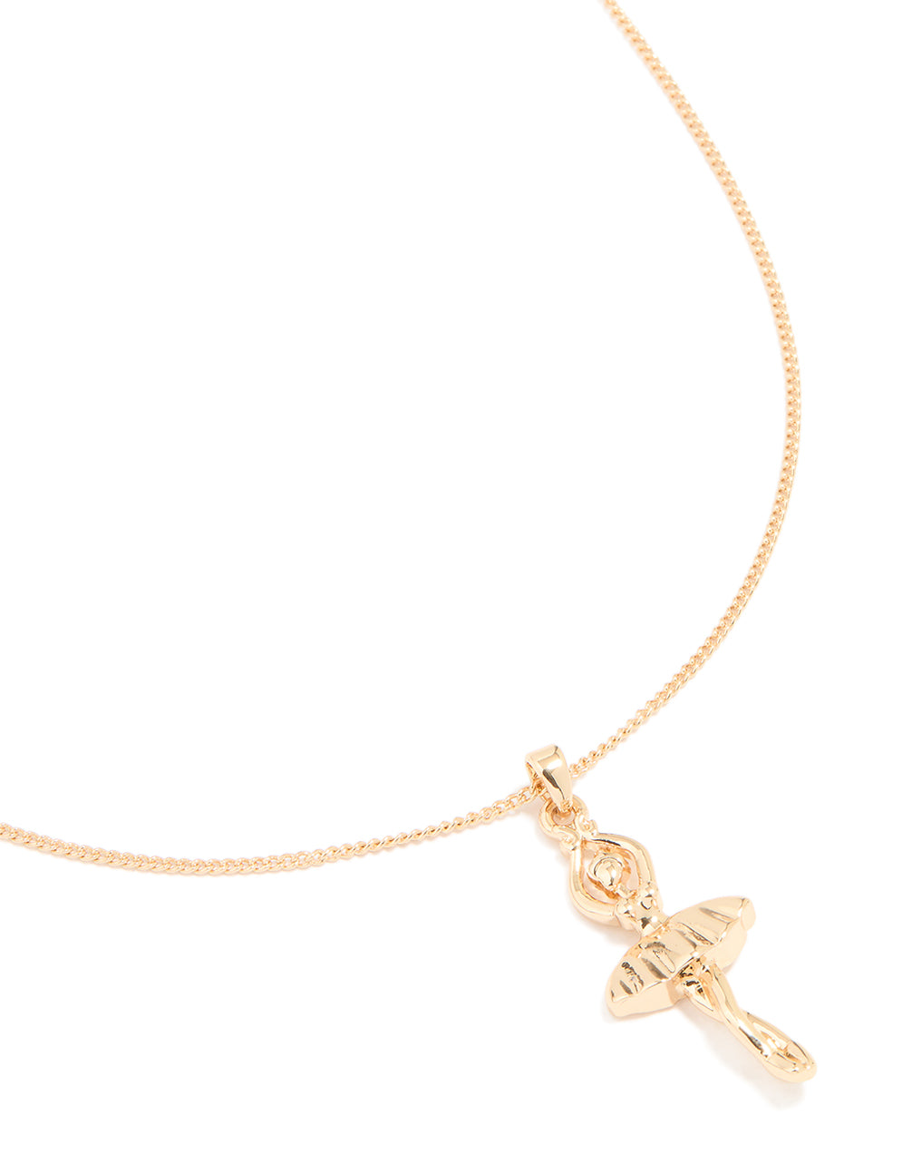 Gold Ballerina Pendant Necklace