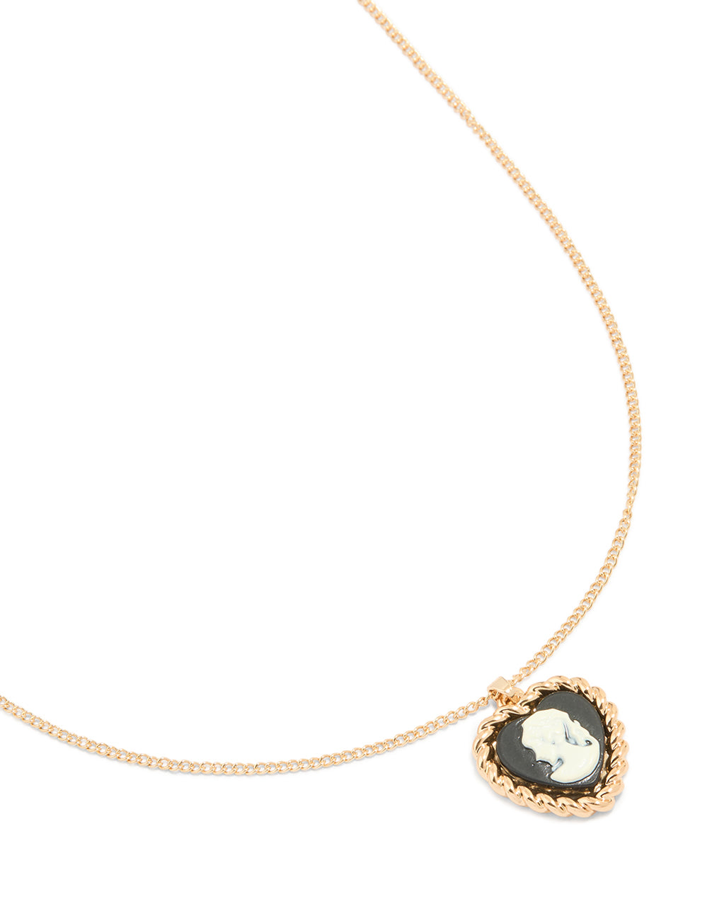 Gold Heart Cameo Necklace