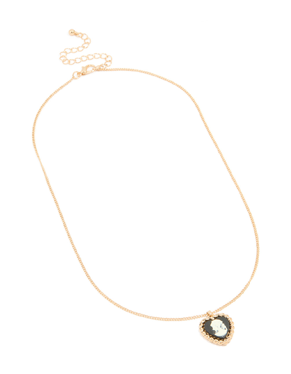 Gold Heart Cameo Necklace
