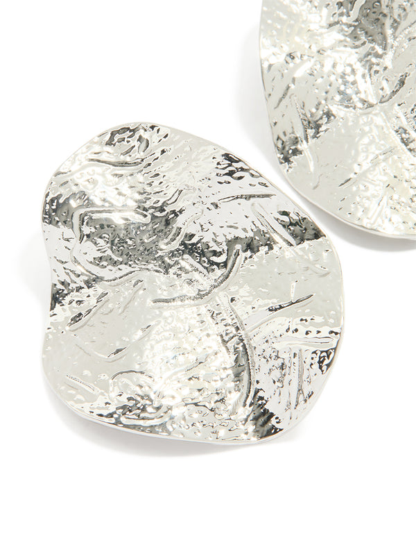 Silver Organic Stud Earrings