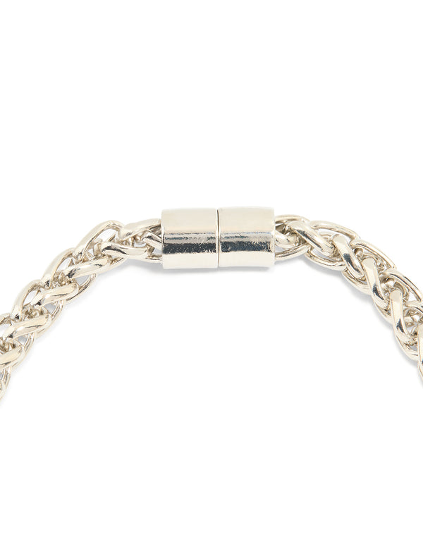 Silver Thick Magnetic Clasp Spiga Necklace