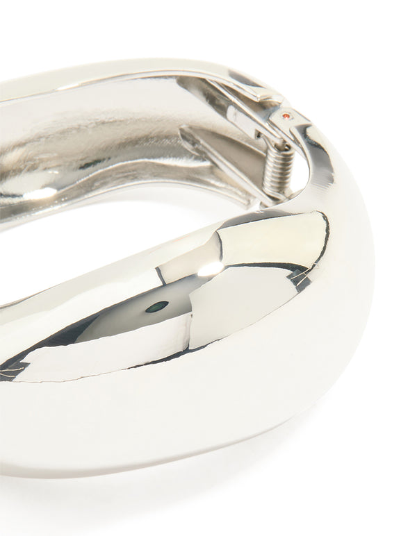 Silver Organic Small Wave Bangle
