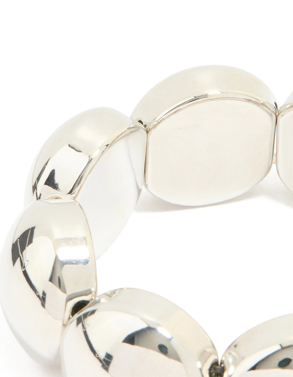 Silver Thick Bubble Stretch Bracelet
