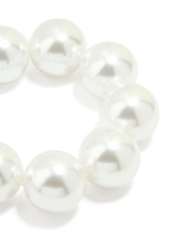 Silver Pearl Stretch Bracelet