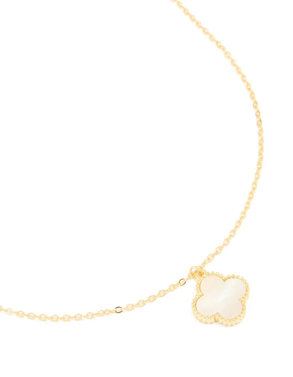 Gold Plated Flower Outline Pendant Necklace