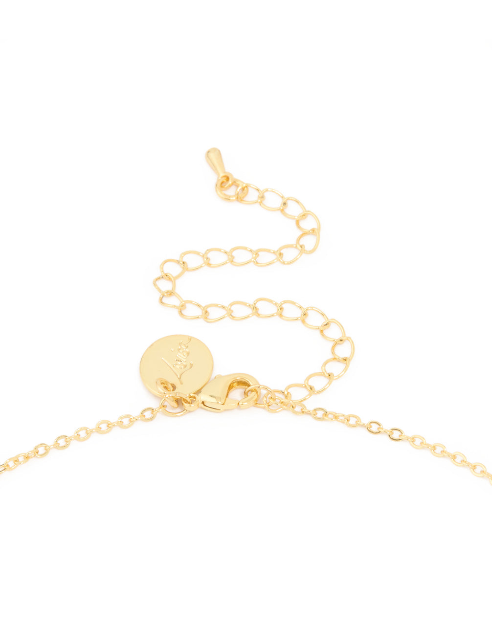 Gold Plated Flower Outline Pendant Necklace