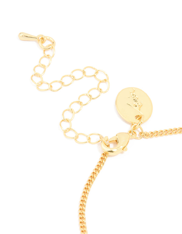 Gold Plated Cubic Zirconia Mixed Flower & Pearl Bracelet