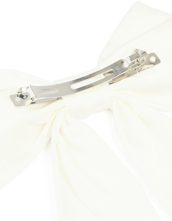 White Medium Bow Clip