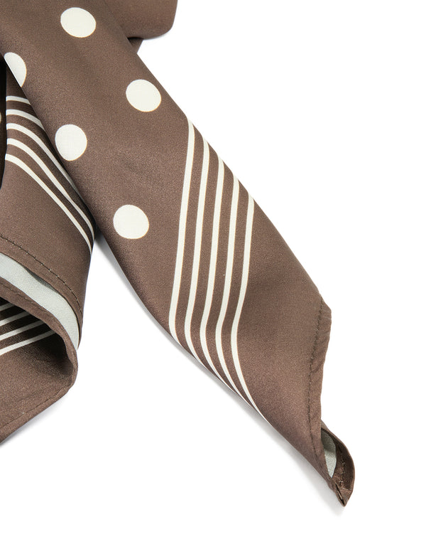 Brown Polka Dot Print Scarf