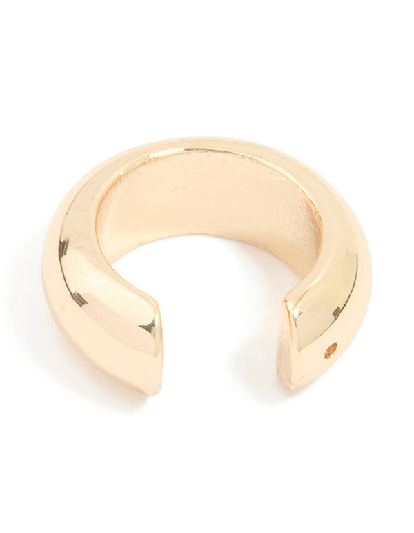 Gold Plated Thick Small Single Ear Cuff