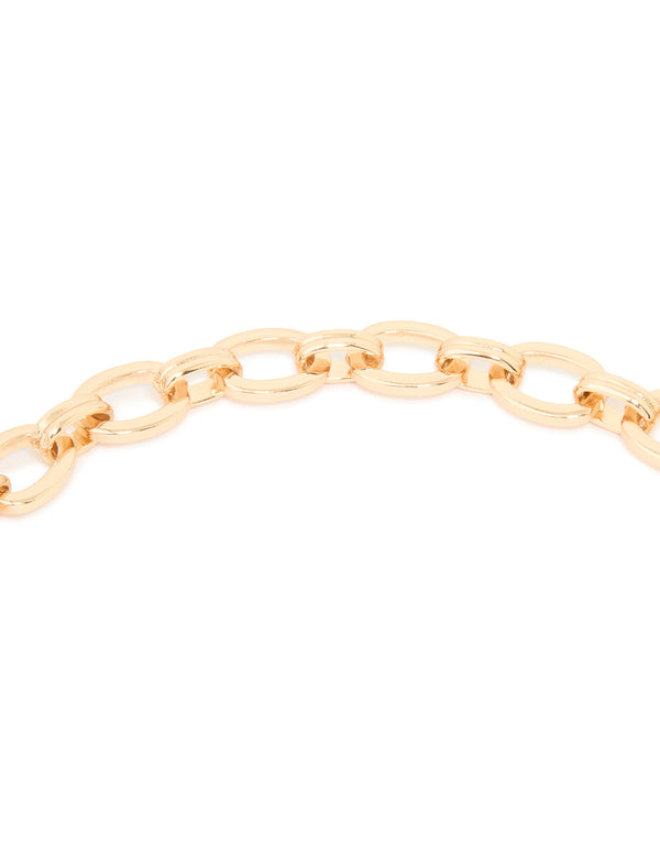 Gold Organic Pendant Lariat Necklace