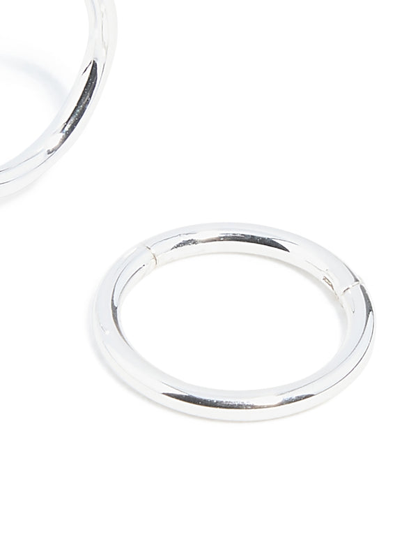 Presenting waterproof stainless steel sleeper earrings 10mm in silver post detail view