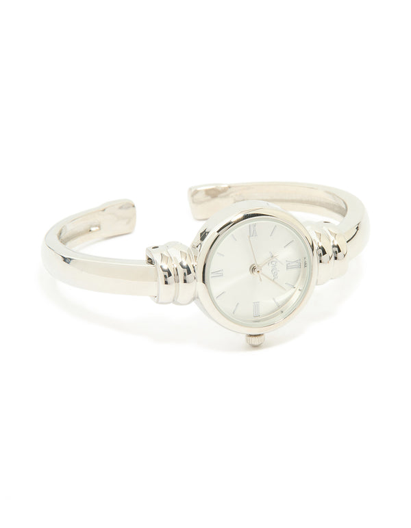 Silver Round Watch Bangle