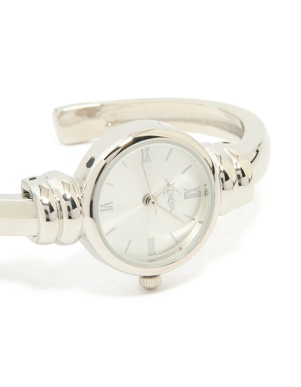 Silver Round Watch Bangle