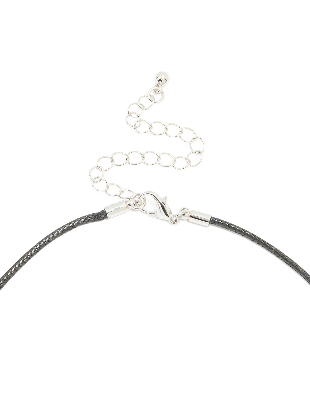 Silver Pebble Cord Medium Pendant Necklace
