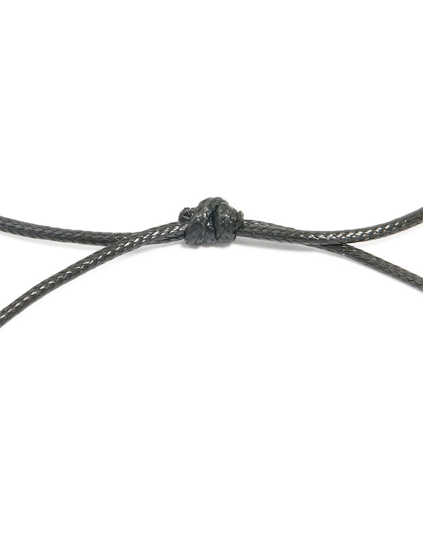 Silver Plated Pebble Cord Large Pendant Necklace