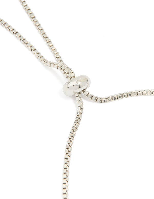 Silver Cubic Zirconia Rectangle Toggle Bracelet
