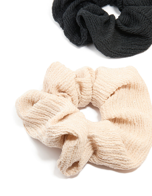 Textured Core Fabric Scrunchies 3-Pack