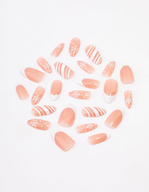 White Snowflake Press-On Nail Set